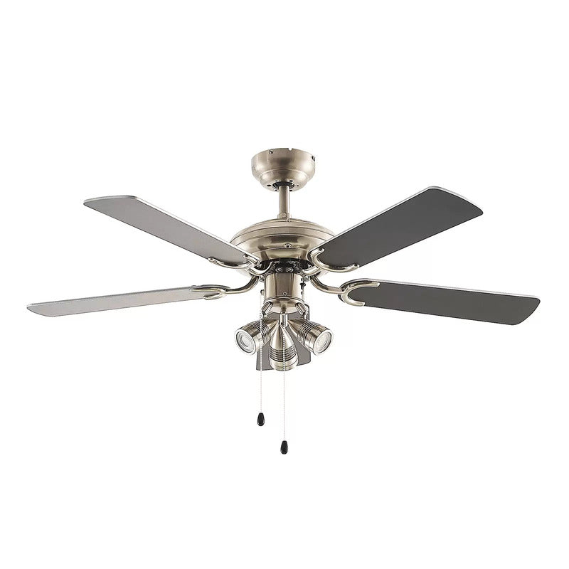 Lindby Deckenventilator Anariki leise Ventilator mit Licht silber für Räume - 4251911744675