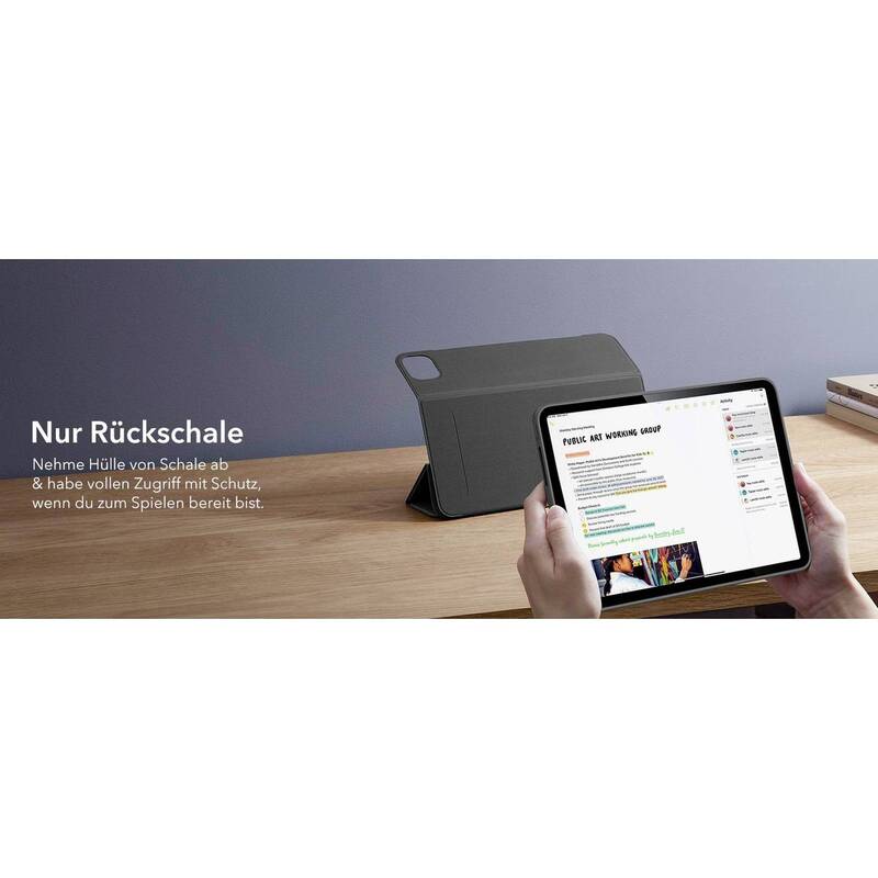ESR Tablet-Cover BookCase für Apple iPad Pro 13" (M4, 2024) Schwarz Transparent - 4894240193686