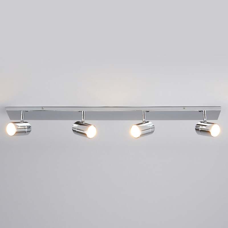 Lindby Deckenleuchte Lampe Dejan LED 4-flg dimmbar chrom IP44 85x9cm Badezimmer - 6291106550894