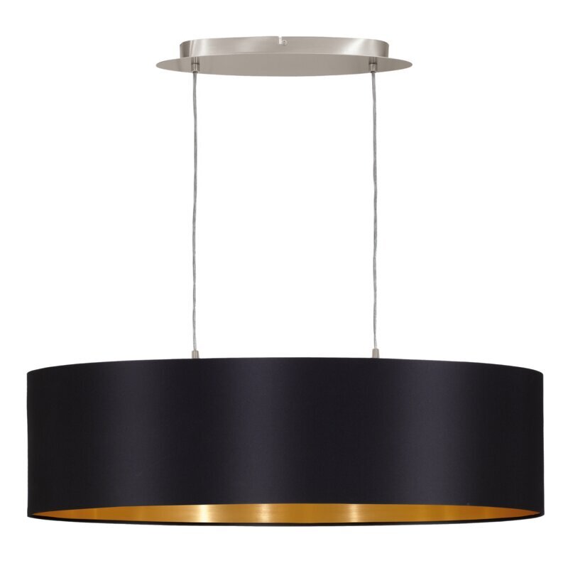 Hykkon Brielle Trommel Pendelleucht Hängelampe Deckenlampe Rund Schwarz Gold - 9002759316112