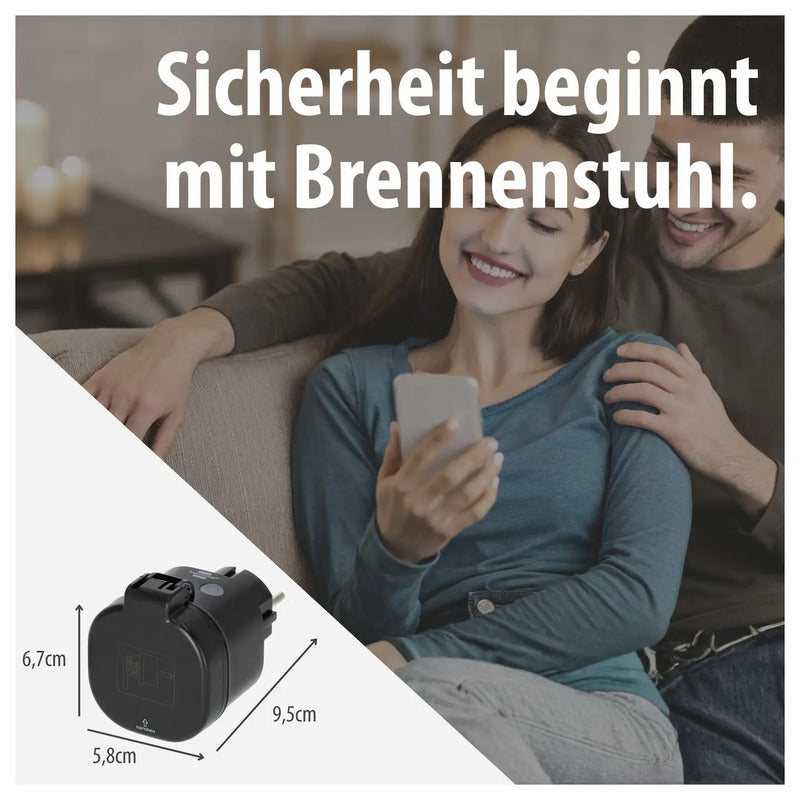 Brennenstuhl Connect WiFi Steckdose WA 3 Schwarz IP54 3680W Außenbereich - 4007123692965