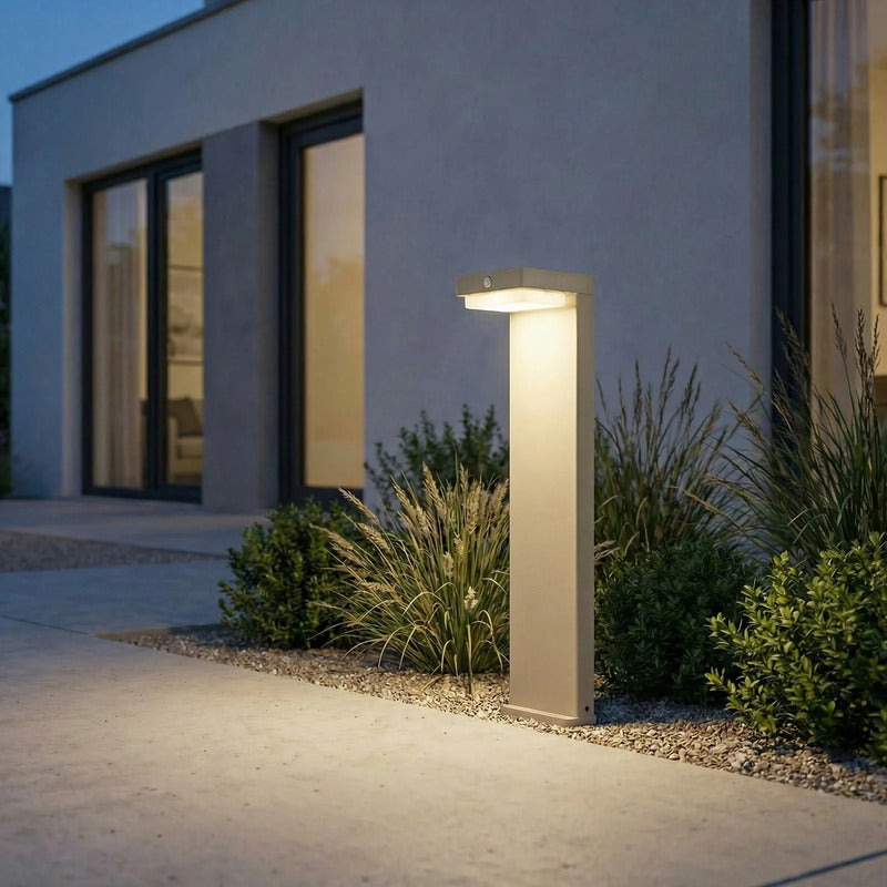 Lindby Sockelleuchte Wegeleuchte LED Solar Sensor Aluminium beige Außenleuchte - 4255830910456