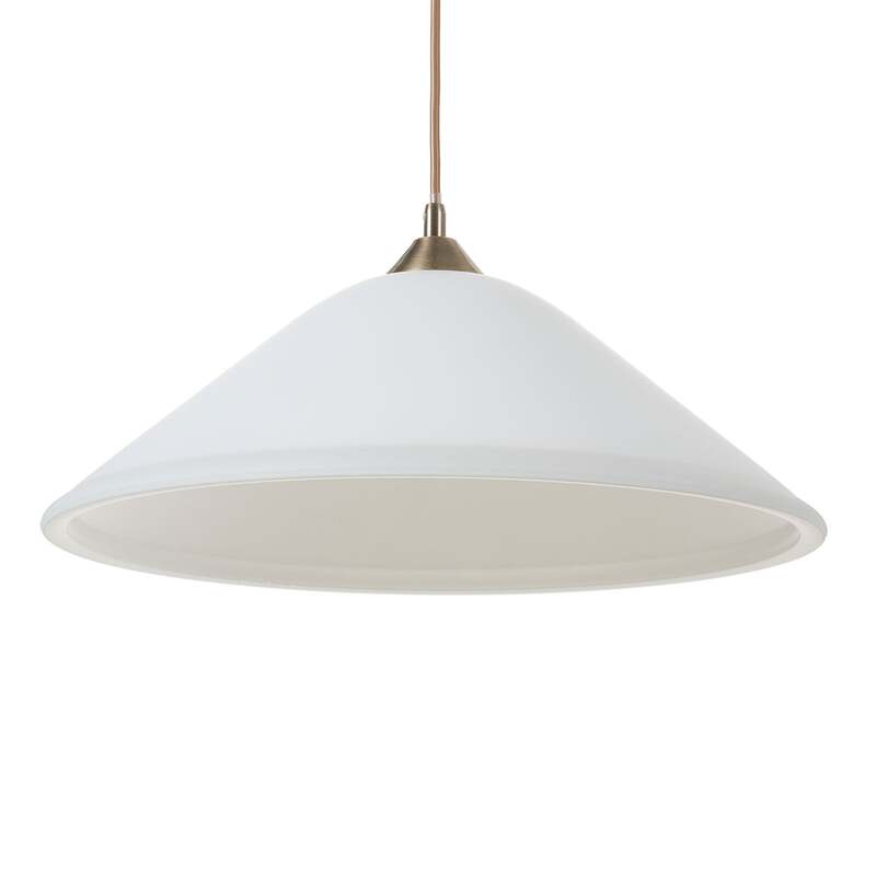 Orion Hängeleuchte LOISA Pendelleuchte dimmbar altmessing weiß 1x60W E27 40cm - 9003090219544