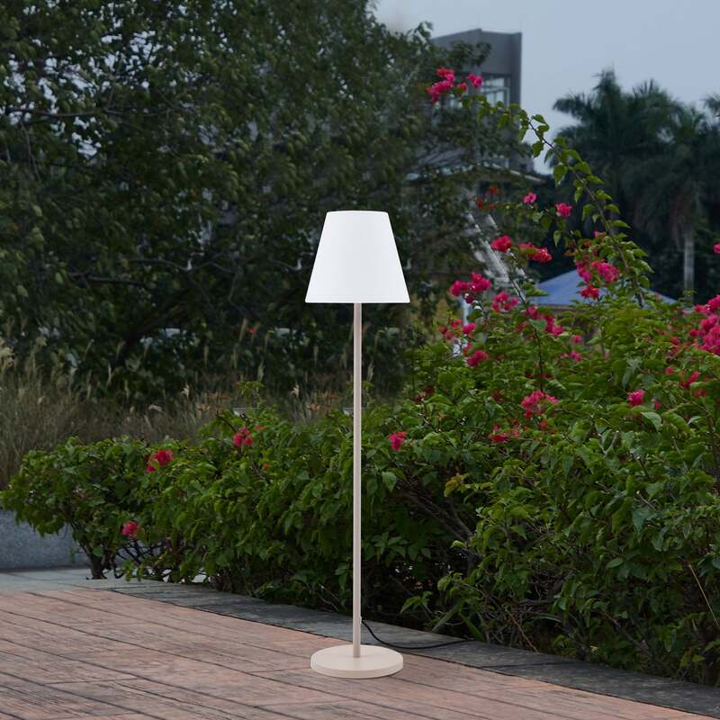 Lucande Terrassenleuchte Jaimy LED Gartenlampe Außenleuchte beige 152,5cm - 4251911798838