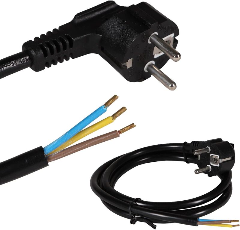 H4L Anschlussleitung Stromkabel Netzkabel Schukostecker schwarz 1,5 m 48 STÜCK - 4060892344152