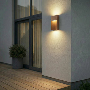 B-Ware Lucande Außenwandleuchte Kaholo CCT LED Wandleuchte Lampe braun IP44 30x15cm