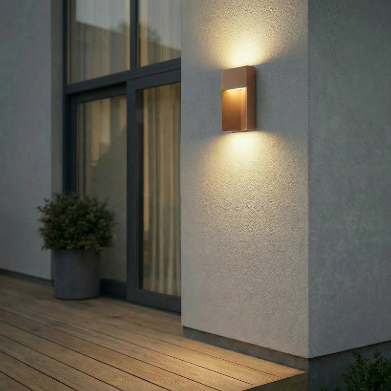 Lucande Außenwandleuchte Kaholo CCT LED Wandleuchte Lampe braun IP44 30x15cm - 4255830907685