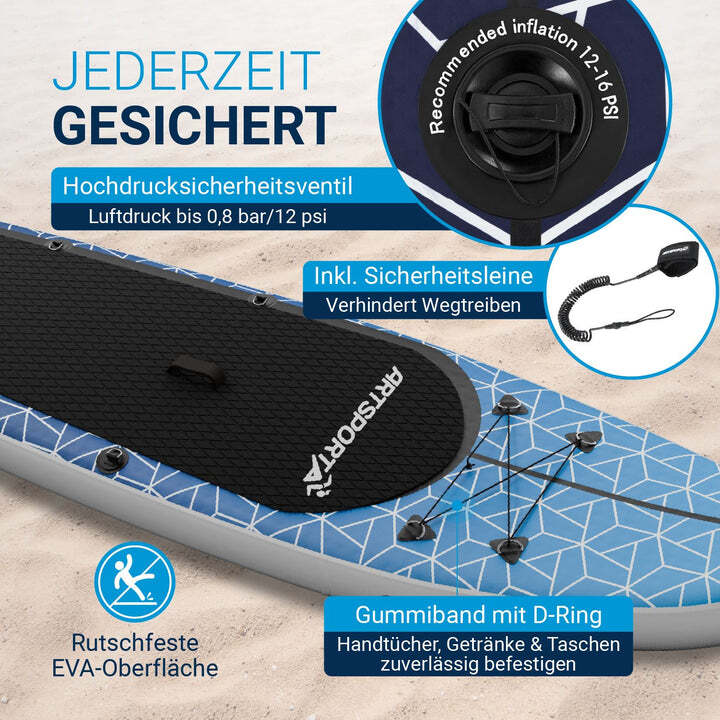 Stand Up Paddling Board Deep Ocean Blau mit Kajaksitz Action-Cam-Halterung - 4262437187358