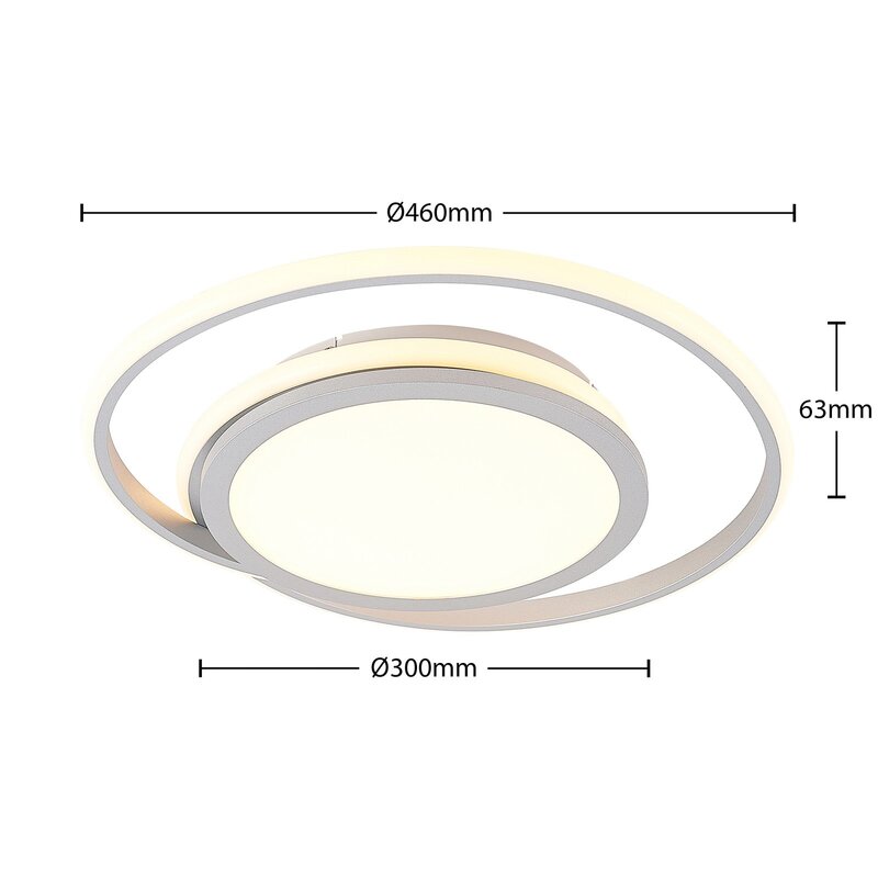 Lucande Deckenleuchte Deckenlampe LED Noud silber Aluminium dimmbar 49 cm - 4251096597653