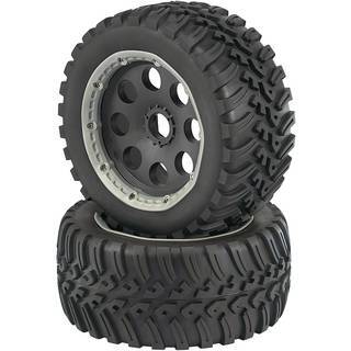 Reely 1:6 Buggy Kompletträder Autoreifen Räder V-Block 6-Speichen Schwarz 1 Paar - 4053199989027