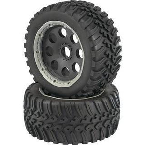 B-Ware Reely 1:6 Buggy Kompletträder Autoreifen Räder V Block 6 Speichen Schwarz 1 Paar