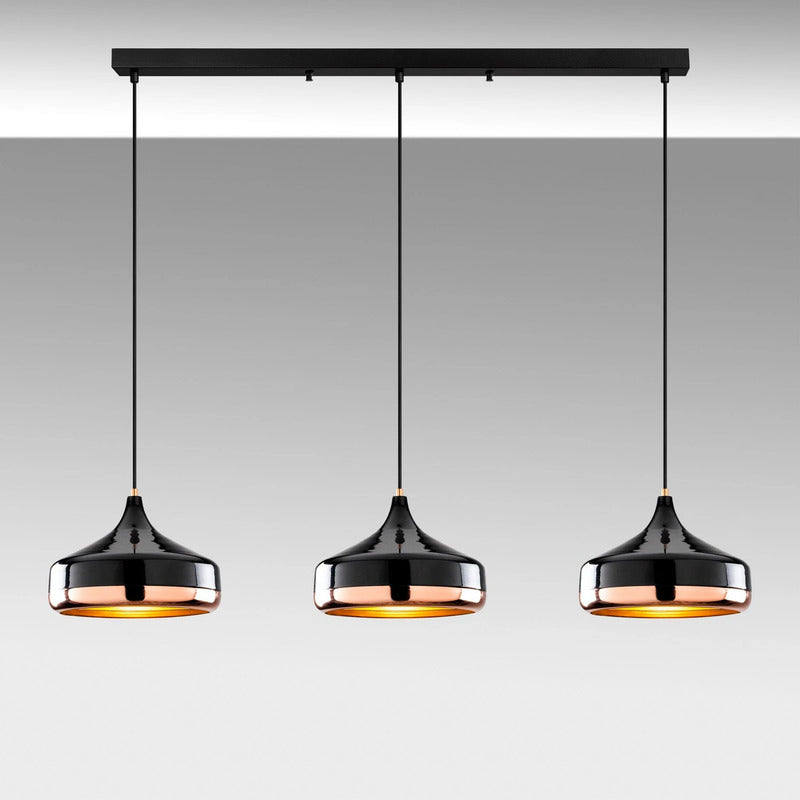 Opviq Hängeleuchte Yildo 146 cm schwarz/kupfer 3-flammig dimmbar E27 - 10044634
