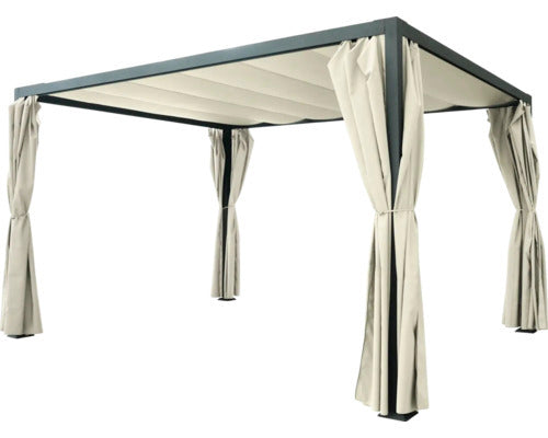 Garden Place Seitenteil für Pavillon Erweiterungsset Windschutz 300x400cm beige - 4306516449293