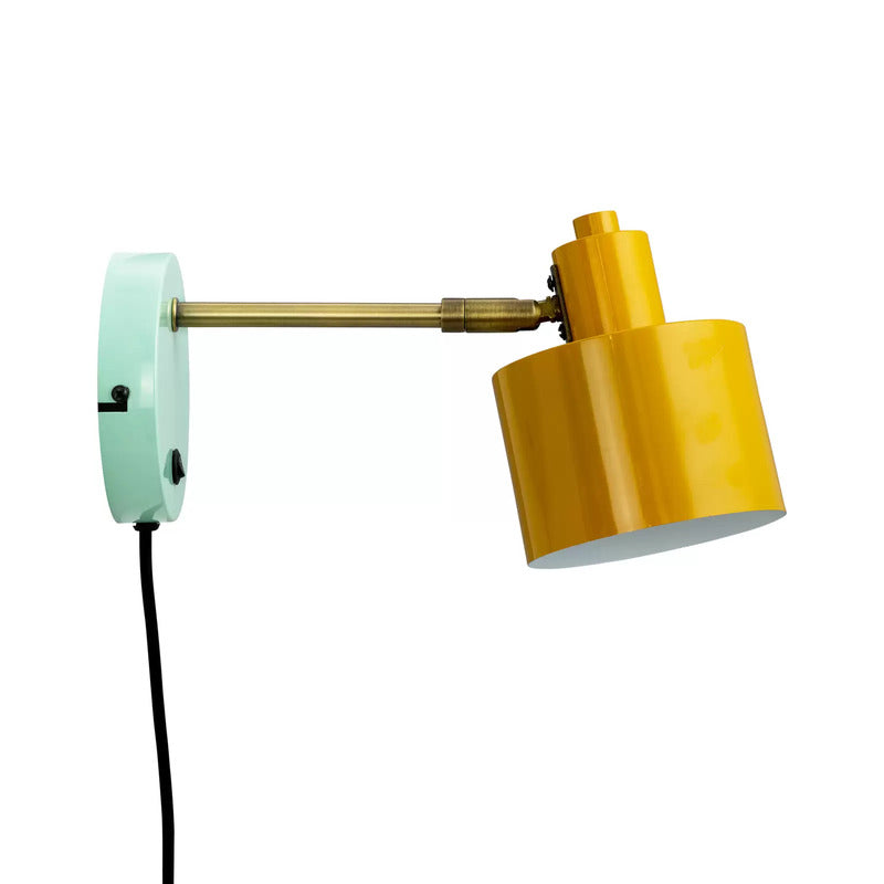 Dyberg Larsen Ocean Wandlampe curry messing türkis Wandleuchte Leuchte Lampe E14 - 10019519