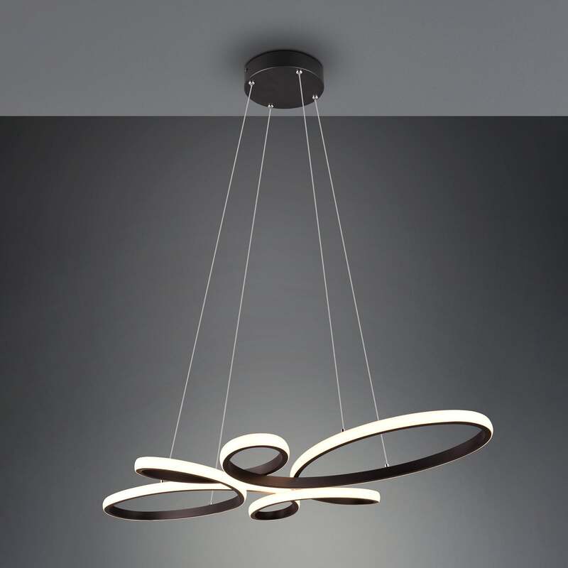 TRIO LIGHTING Pendelleuchte Hängeleuchte Fly LED dimmbar schwarz matt 83x45cm - 4017807600926