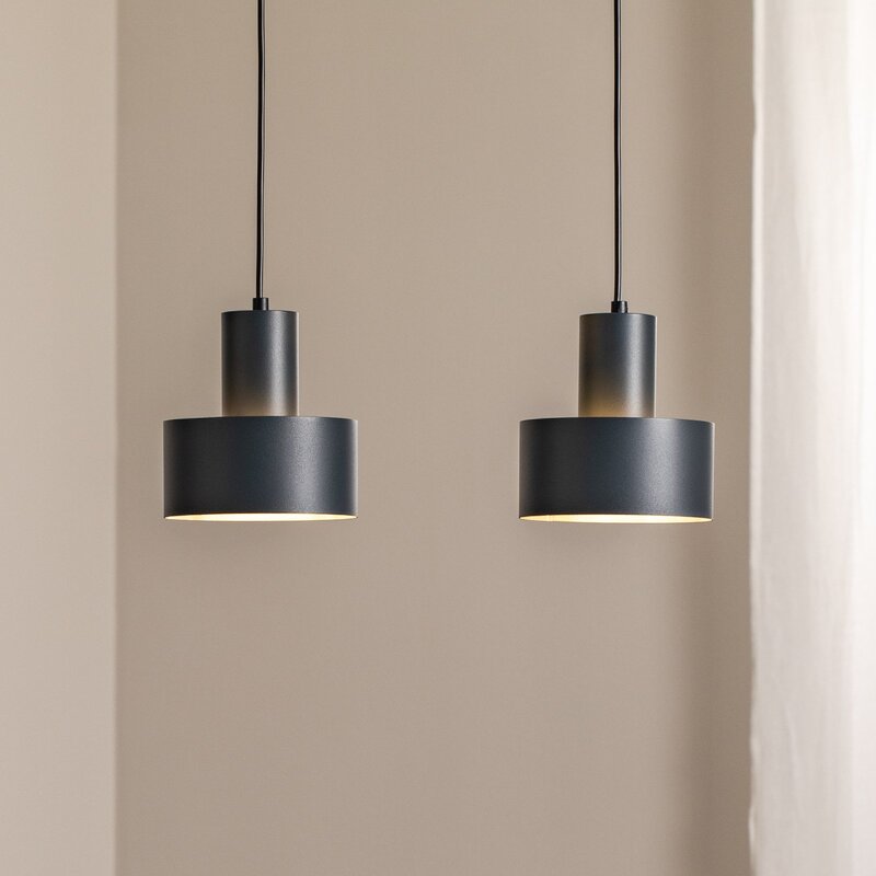 Sigma Hängeleuchte Pendellampe Rif 2 anthrazit Stahl 2flg linear dimmbar E27 - 5902846810667