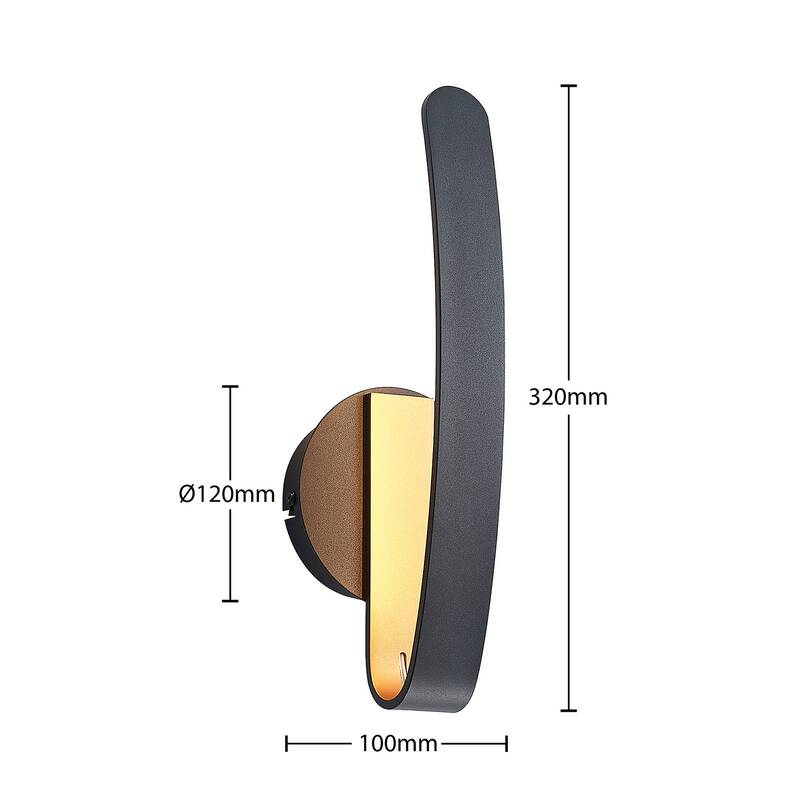 Arcchio Dzemail LED-Wandleuchte Wandleuchte Lampe Leuchte indirekt 8W schwarz - 4251096591712