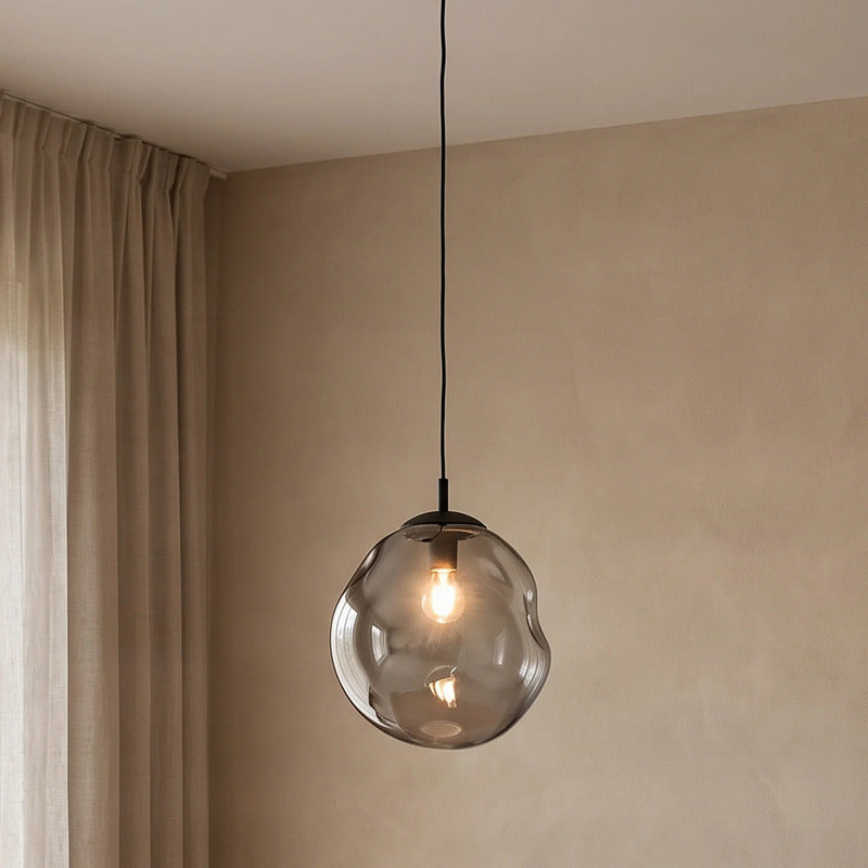 Glas Hängeleuchte Sol LED Pendelleuchte dimmbar schwarz rauchgrau Ø35cm 185cm - 0000009050039
