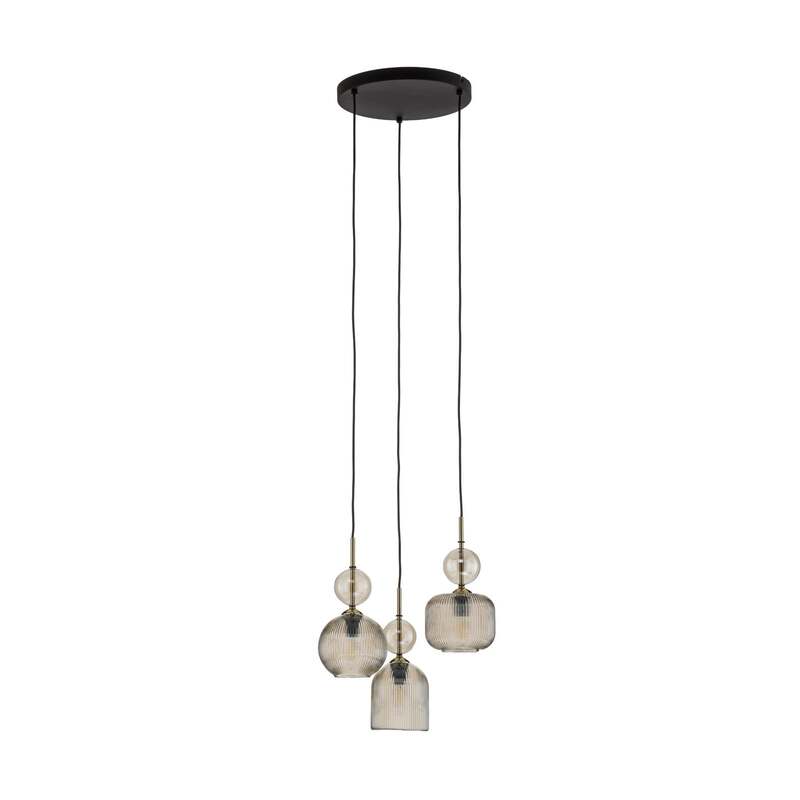 TK Lighting Hängelampe Sophia 3-flammig LED Pendelleuchte dimmbar cognac Ø41cm - 5906135110414