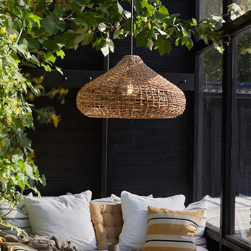 PR Home Außenleuchte Mira Gartenlampe Pendelleuchte Hängelampe braun Ø70cm - 7330976138616