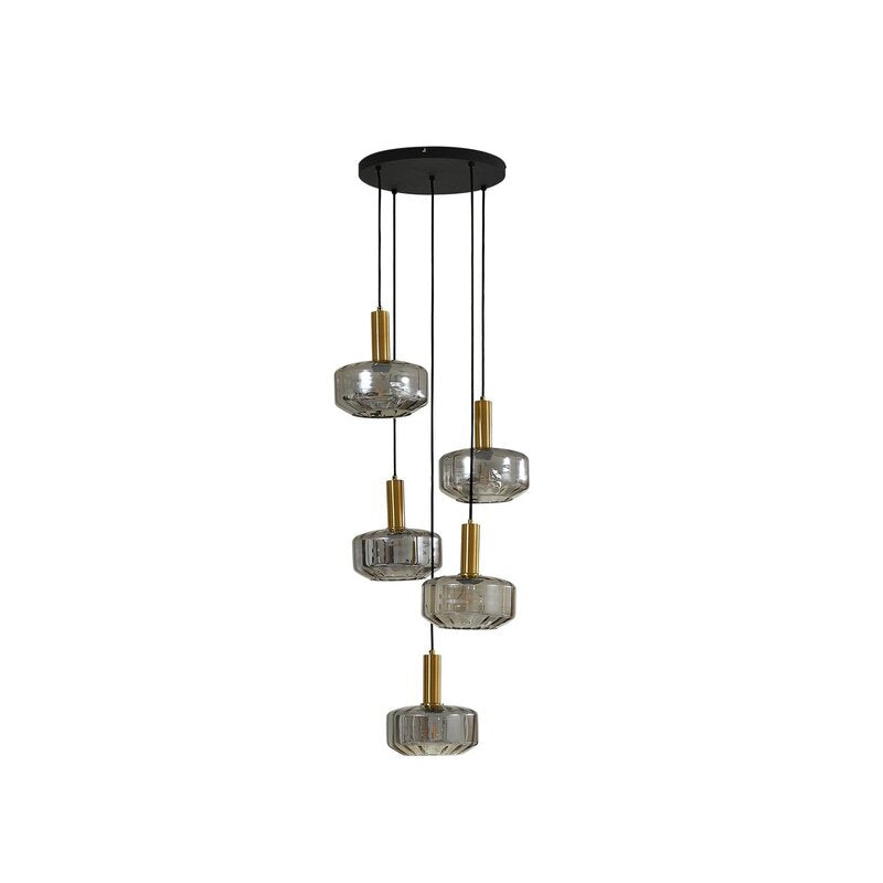 Lindby Hängeleuchte Hildur Ø 22 cm rauchgrau Glas Deckenlampe Lampe Leuchte Spot - 4251911793307