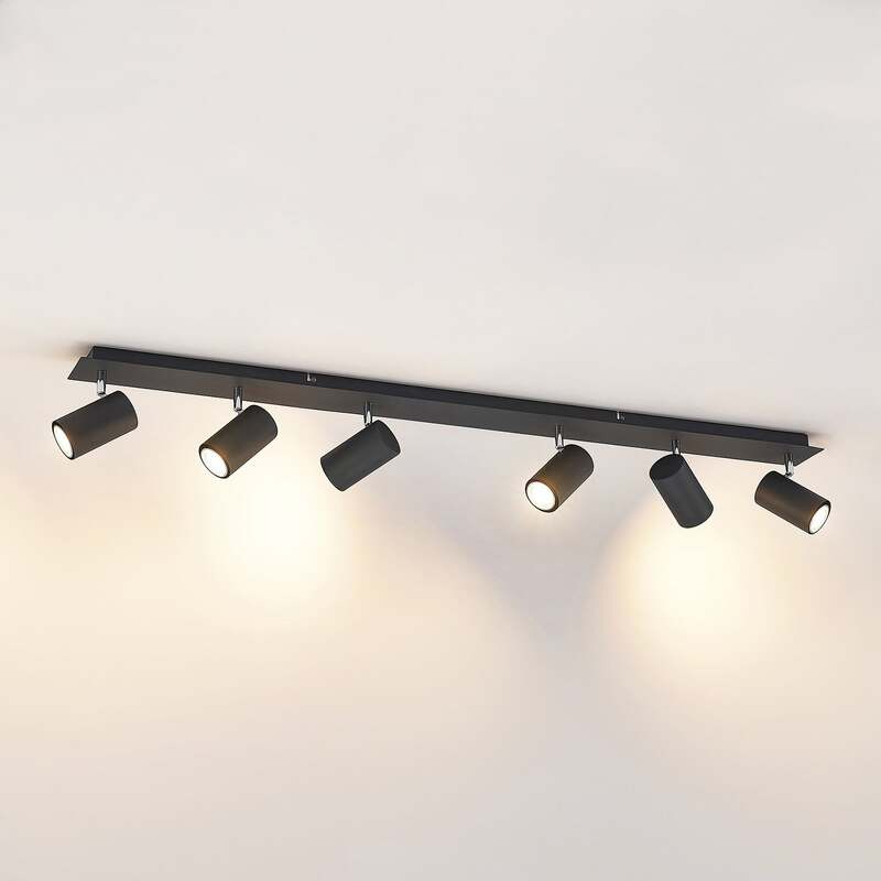 Lindby Deckenstrahler Joffrey LED Strahler 6-flg dimmbar schwarz 116cm Leuchte - 4251911728590