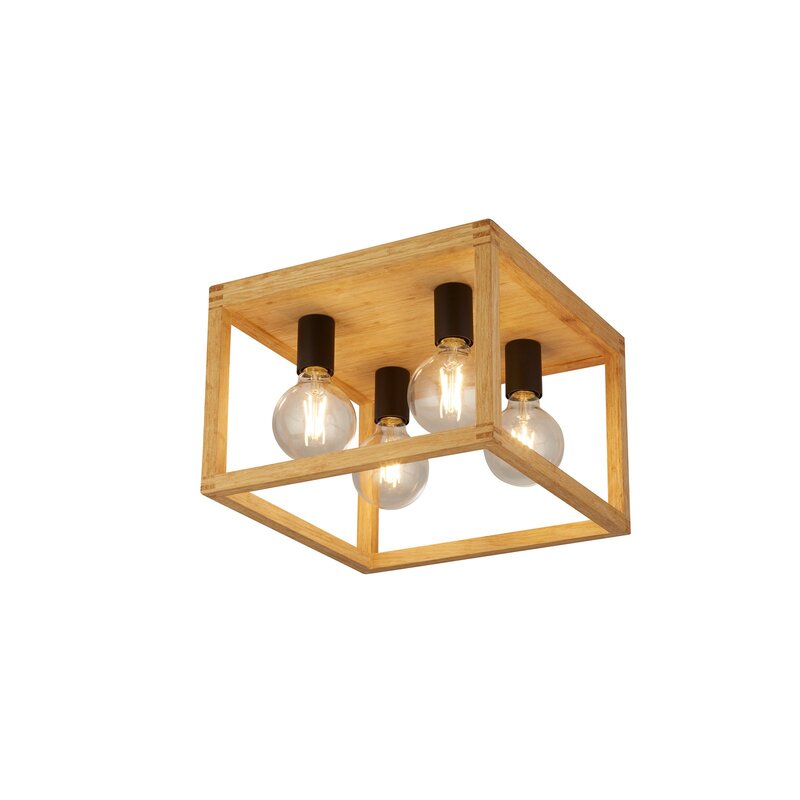 Searchlight Deckenleuchte Lampe Bambus vierflammig holz schwarz SIEHE TEXT - 5053423189369