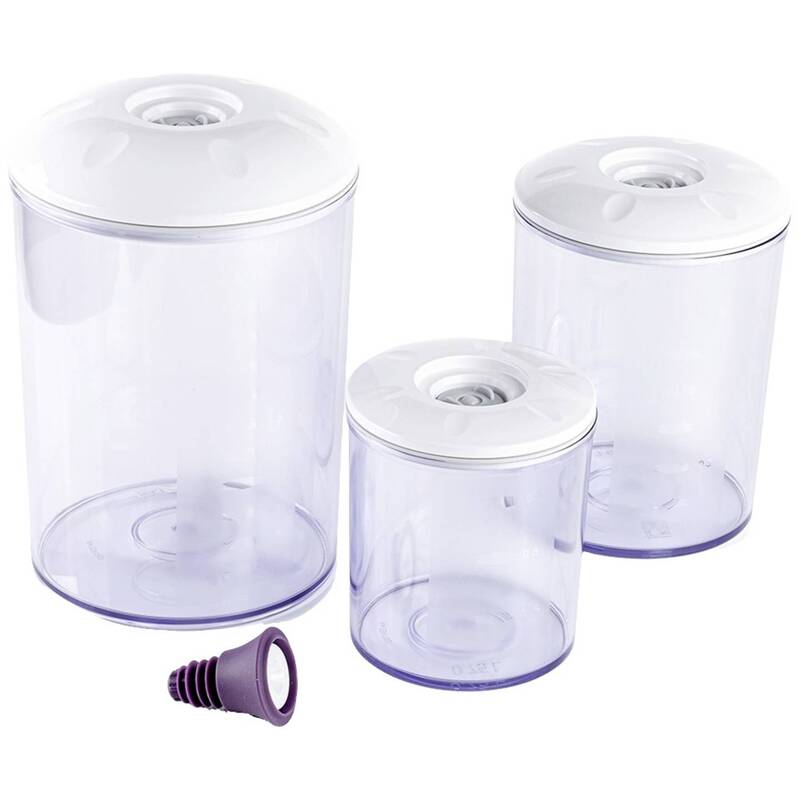 Magic Vac Vakuumbehälter 0,75l 1,5l 3l Set zur Aufbewahrung von Lebensmitteln - 8018294014827