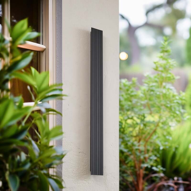 Lucande Außenwandleuchte Wandlampe LED anthrazit schwarz Aluminium Melira 100cm - 4251911785333