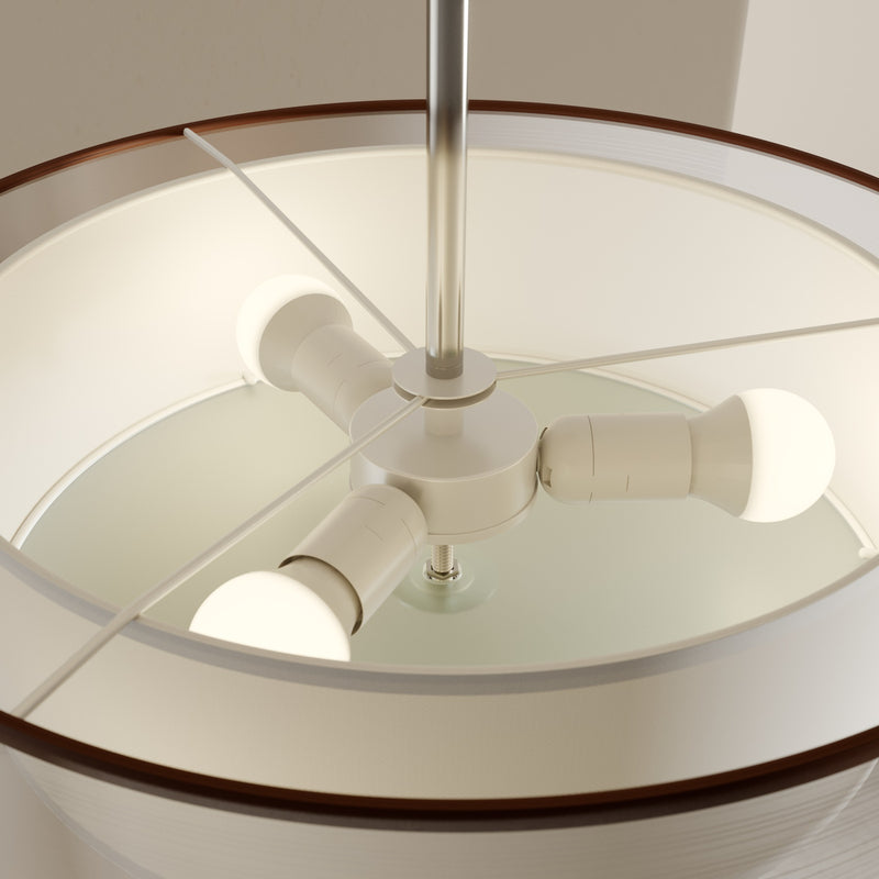 Lindby Deckenleuchte Pikka LED Lampe Leuchte dimmbar braun Ø50cm chrom 80W - 6291106558562