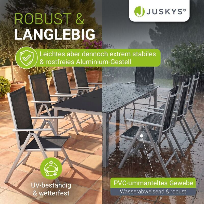 Gartengarnitur Milano Gartenset 7-teilig Aluminium Tischgruppe UV-beständig - 4260565523000