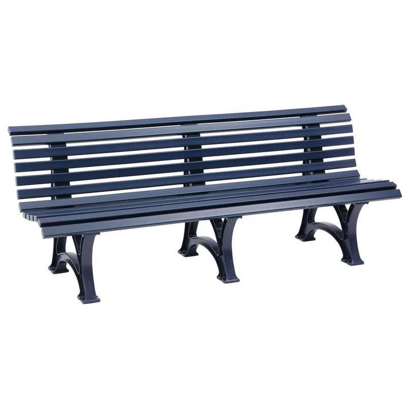 Gartenbank Borkum 4-Sitzer Parkbank wetterfest Kunststoff blau 200cm Gartenmöbel - 4007248313257
