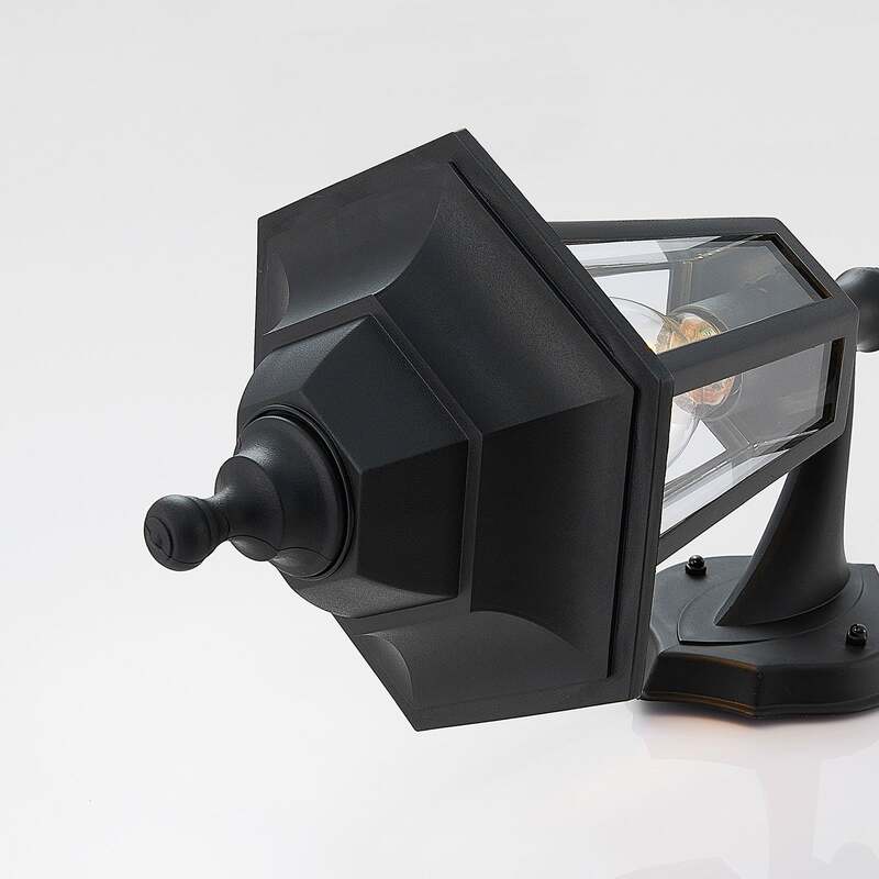 Lindby Außenwandleuchte Nane in Laternenform Wandleuchte Wandleuchte schwarz - 4251096561333