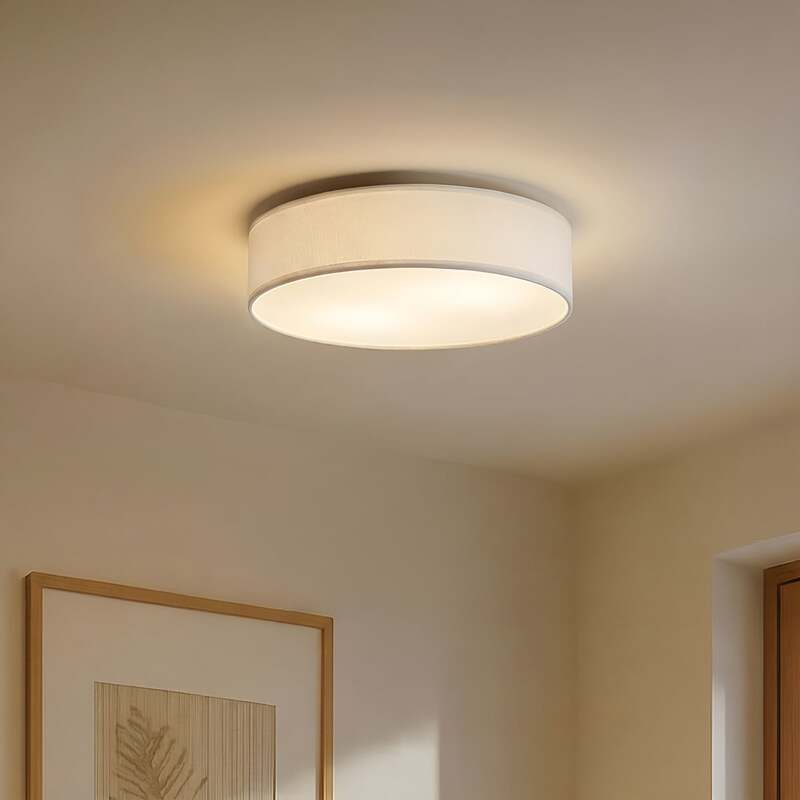 Lindby Deckenlampe Sebatin Hängelampe Lampe Leuchte mit E27-LED Ø 50 cm weiß - 4251096503074