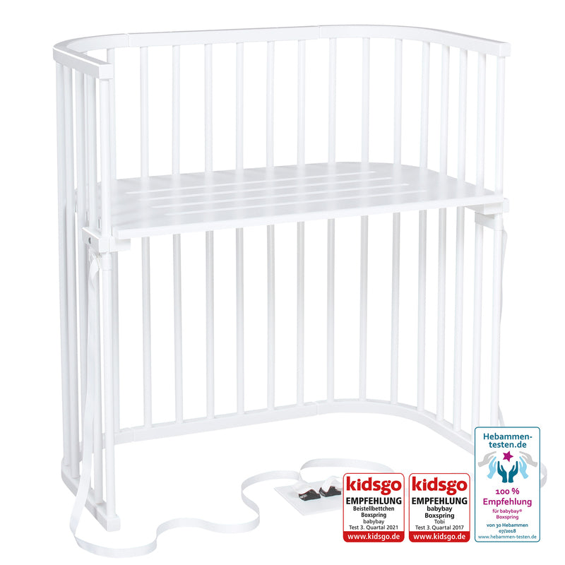 Babybay Baby Beistellbett Babybett Boxspring Liegefläche 51 x 89 cm Buche weiß - 4260095222459