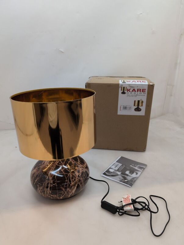 KARE Mamo Deluxe Tischleuchte gold kippbar Schreibtischlampe Bürotischlampe E27 - 4025621678632