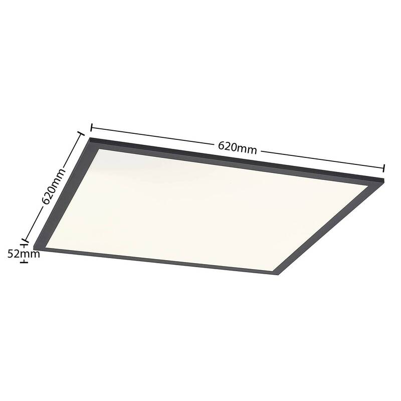 Lindby LED Panel Deckenleuchte Deckenlampe neutralweiß schwarz Aluminium Kuns828 - 4251911738513