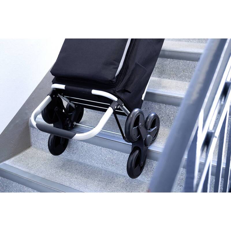 Metafranc Einkaufstrolley Einkaufswagen Aluminium schwarz 59l 20kg 47x46cm 108cm - 4004646203975