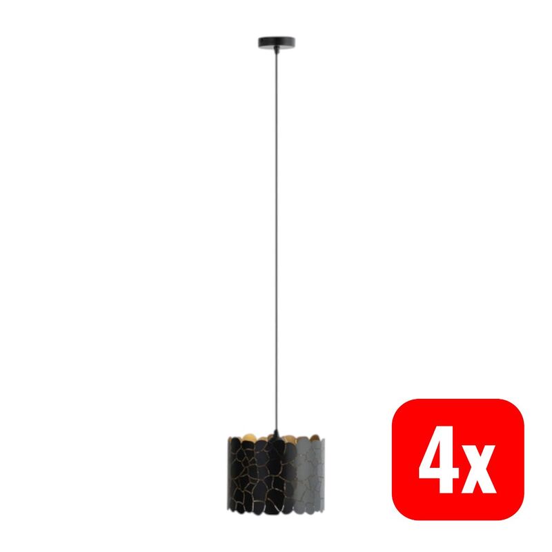 Lindby Pendelleuchte Hängeleuchte Aralena LED Lampe dimmbar schwarz gold Ø26cm - 4251911786194