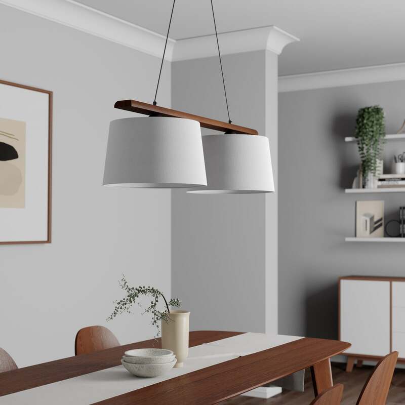 Euluna Hängeleuchte Sweden Hängelampe Leuchte Lampe zweiflammig nussbaum eiche - 5907687435178