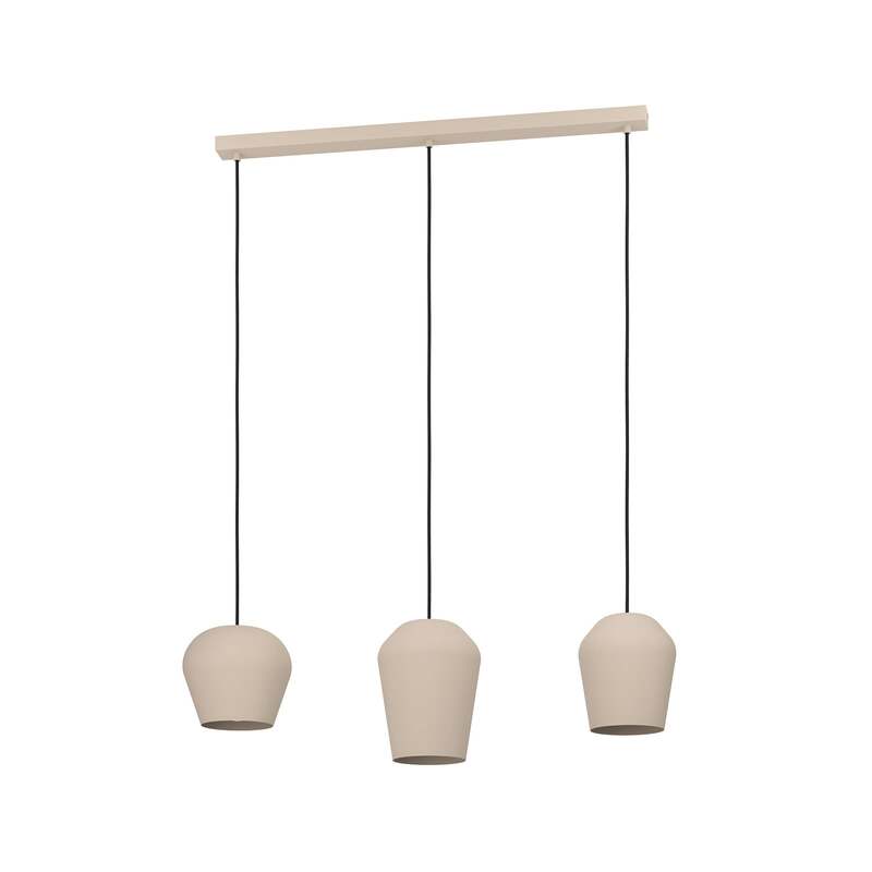 EGLO Hängeleuchte Cambaito Deckenlampe Pendelleuchte Lampe E27 3-flg sandfarben - 9008606238927