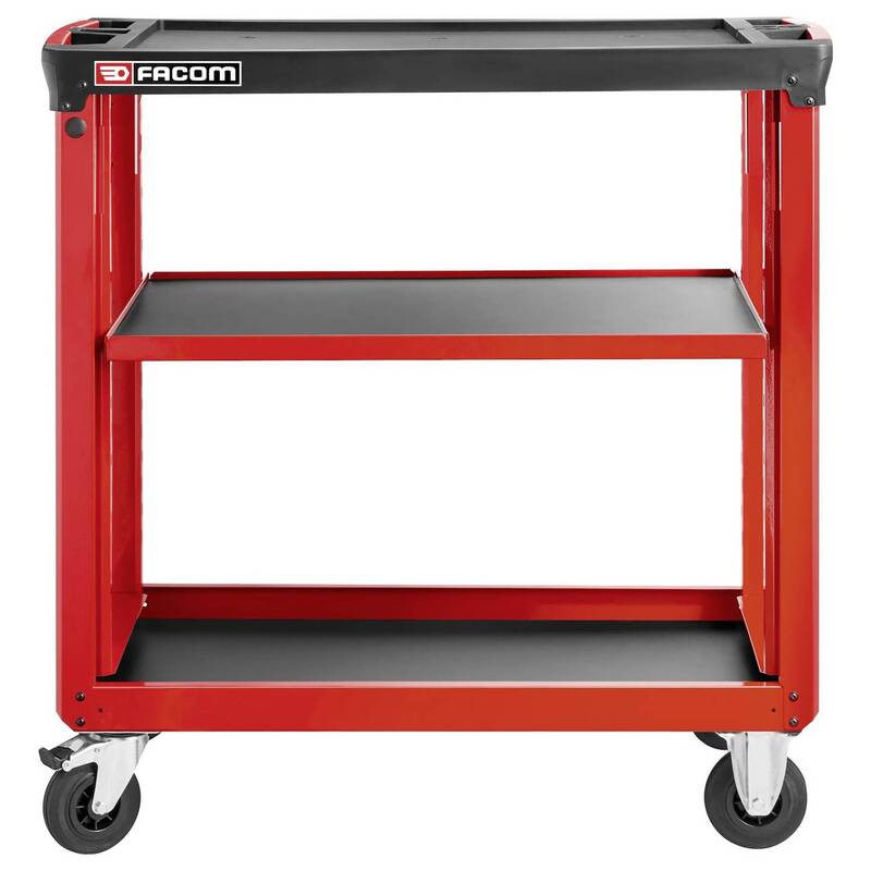 Facom ROLL.UC3SM4 Beistelltisch 3 Ebenen 250 kg Tragkraft Rot Schwarz - 3662424107085