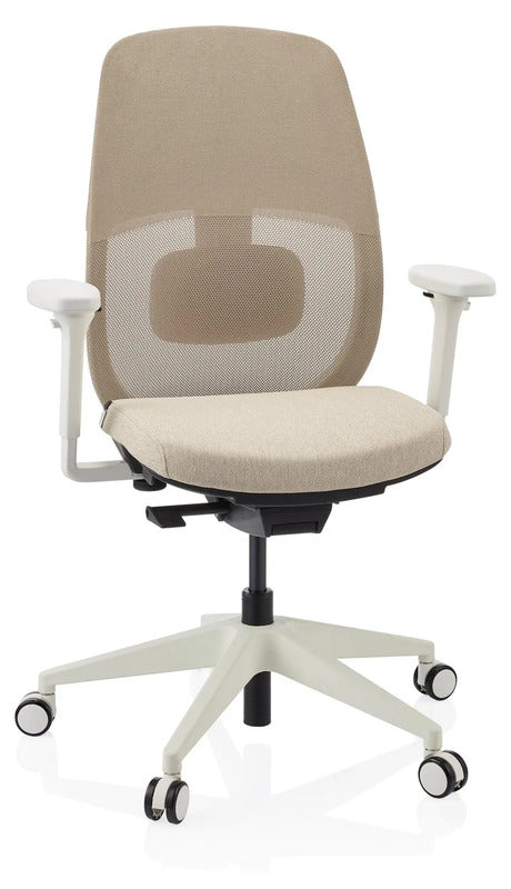 hjh OFFICE Bürostuhl Skandis Ergonomischer Schreibtischstuhl Beige mit Armlehnen - 4064323109273