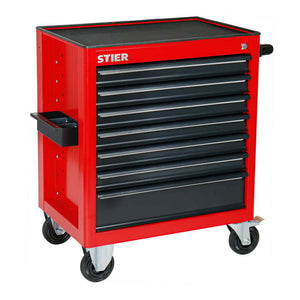 B-Ware STIER Werkstattwagen leer Werkzeugwagen mit 7 Schubladen rot 884x696x490mm