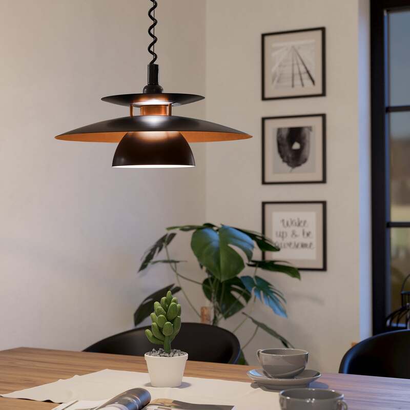 Eglo Hängeleuchte Brenda LED Pendelleuchte dimmbar schwarz kupfer 110cm Höhe - 9002759316662