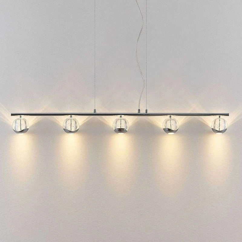 Lucande Pendelleuchte Hängeleuchte LED chrom klar Stahl Glas Leuchtmittel inklus - 4251911744002
