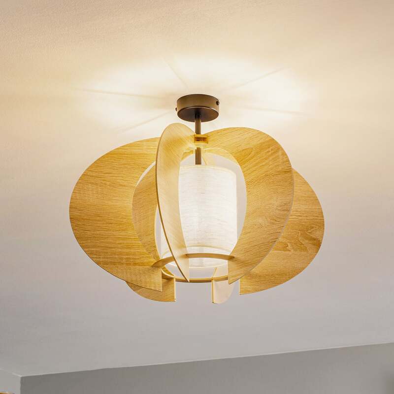 SIGMA Deckenleuchte Modern C M Deckenlampe Leuchte Lampe mit Holz-Lamellen Ø50cm - 5902335267927