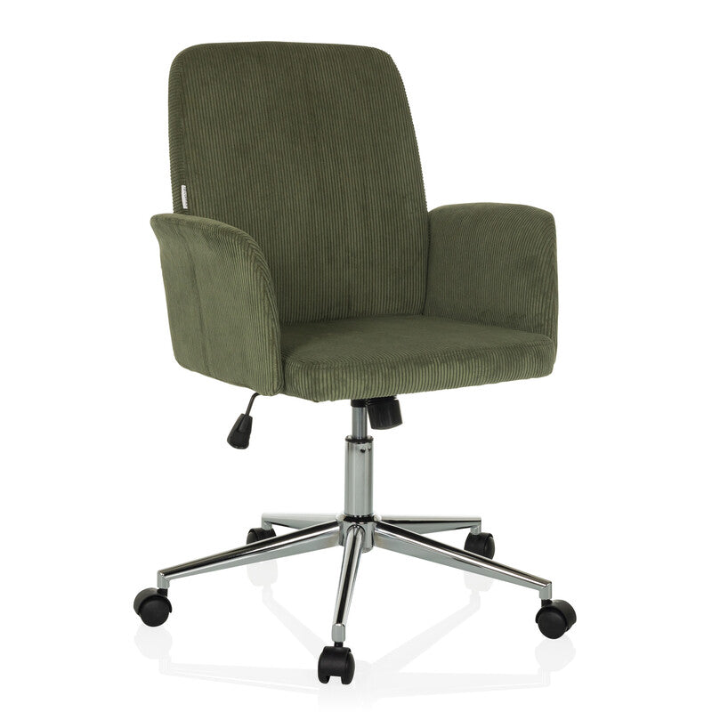 hjh OFFICE Bürostuhl Drehstuhl Schalenstuhl SOLAO CORD Stoff dunkelgrün - 4064323038559