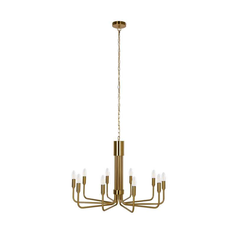 Lindby Kronleuchter Elanova Hängelampe LED 10-flg dimmbar messing Ø80cm 51,5cm - 4251911745856