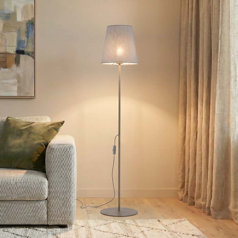TK-Lighting Stehlampe Elizabeth LED Lampe Leuchte beige sand 152cm hoch E27 - 5906135161577